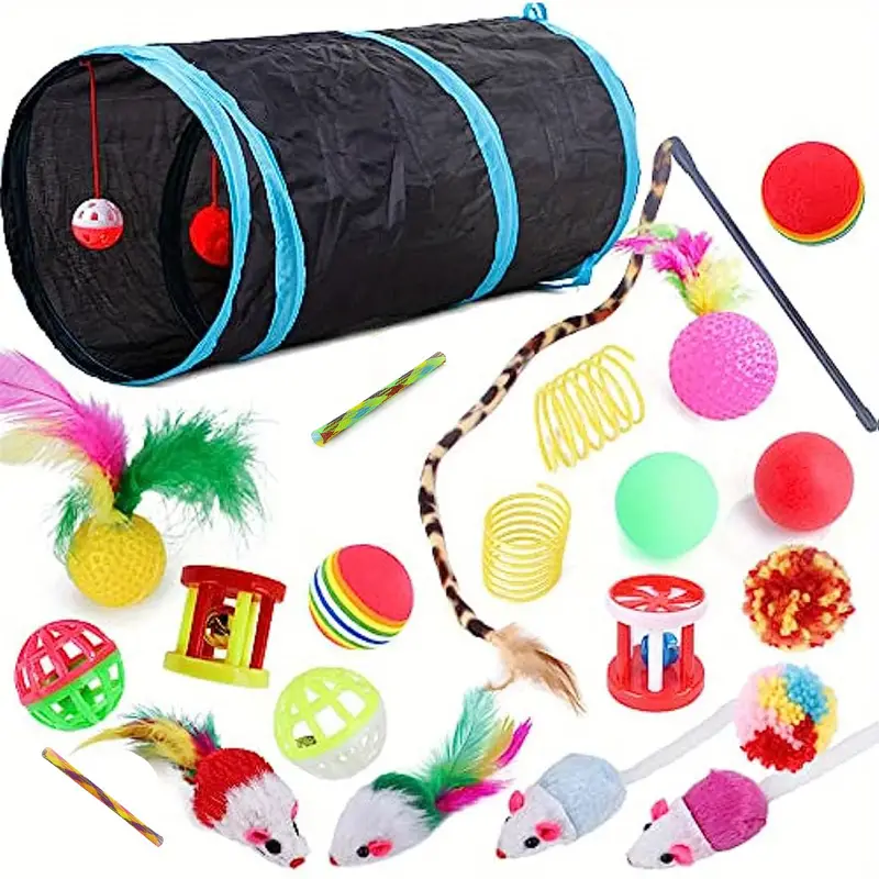 Kitten Cat Tunnel Mouse Toy 22Pcs